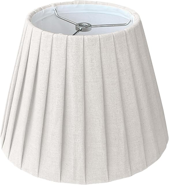 TOOTO STAR Small Lamp Shade, Brown Pleated 6x10x7.5inch Bell Shade for Table Lamps, Floor Lamps and Pendant Lamps (Spider Fitter), Handmade of Linen