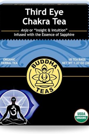 Buddha Teas - Third Eye Chakra Tea - Organic Herbal Tea - For Insight & Intuition - With Eyebright, Spearmint, Star Anise & Sapphire Essence - 100% Kosher & Non-GMO - 18 Tea Bags (Pack of 1)