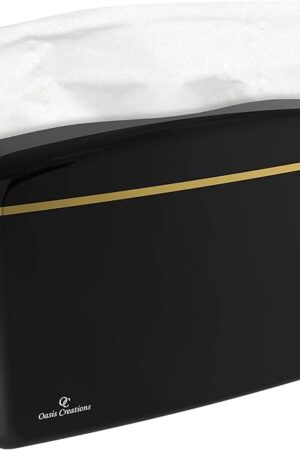 Countertop Multifold Hand Paper Towel Dispenser by Oasis Creations, Single Sheet Dispensing – Glossy Black