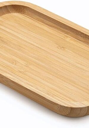 Bamboo Vanity Tray, Bathroom Counter Tray, Toilet Tank Tray, Bathroom Tray for Organizing and Home Decor, 7.9 x 5.1 x 0.8 inch