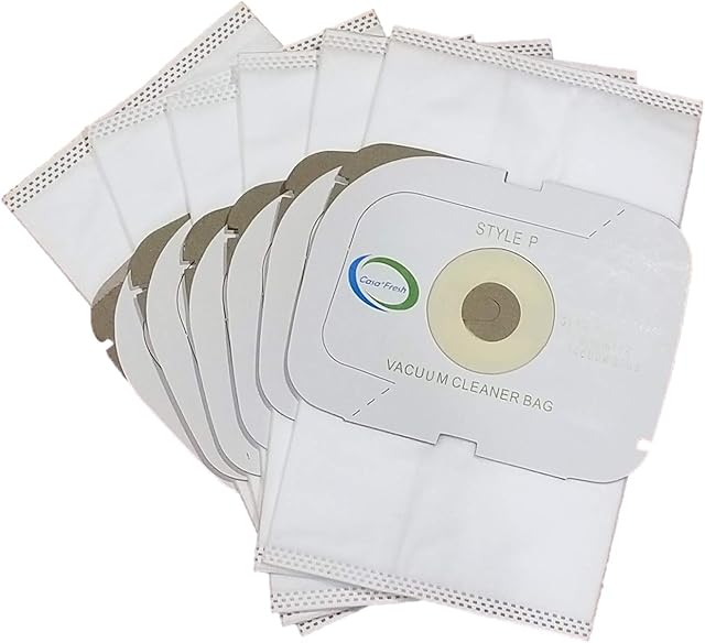 6 Replacement Style P HEPA Vacuum Bags. Compatible with Aerus Lux Guardian Platinum Canister Vacuum Cleaner.