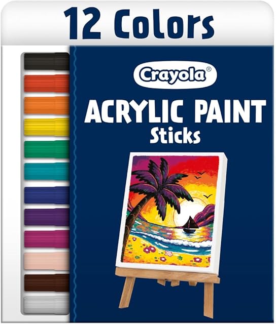The Crayola Acrylic Paint Doodle Sticks (12ct), Acrylic Paint Marker Set for Kids, Quick Dry, Multi-Surface, Less Mess, Kids Craft Supplies, Ages 8+