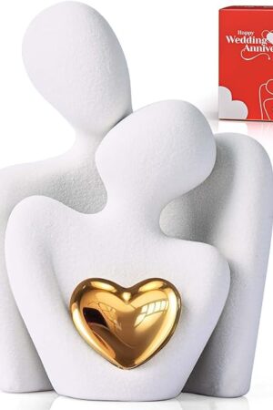 XMGZQ Mini Couple Statue Tv Stand Decor Items for Living Room Home Decor,Bedroom Decor for Couples Sculpture for Anniversary Wedding,Love Gifts for Couples 2025,Knick Knacks for Shelves