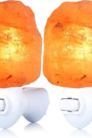 2 Pack Himalayan Natural Salt Lamp Night Light Pink