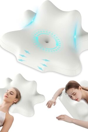 Cervical Neck Pillow for Pain Relief, Odorless Memory Foam Pillow for Sleeping, Ergonomic Contour Pillow Orthopedic Bed Pillow for Side Back Stomach Sleeper, Beauty Cooling Pillow (White)