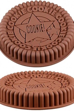 2Pcs Giant Sandwich Oreo Big Cookie Cake Pan 9 Inch Rock Star Bread Baking Silicone Mold (Set of 2, Random Color)