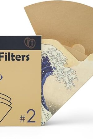 Coffee Filters #2 Cone Paper, # 2 Cone Shaped Unbleached All Natural Compostable Coffee Filters 100 Count, Biodegradable and Compostable, No Blowout