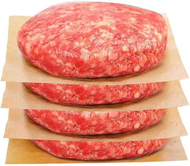 300Pcs Hamburger Patty Paper, 6"x6" Patty Paper, Non Stick Unbleached Parchment Paper Squares Sheets, for Patty Seperate, Burger Press, Cookies, Storing Foods,Wrapping Candies,Oven, Microwave, Freezer