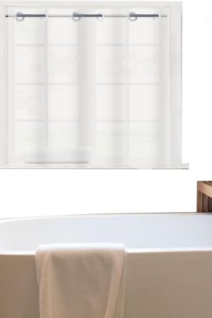 YISURE Plastic Frosted PEVA Bathroom Window Curtain, No Hook Needed Narrow Short Peva Privacy Shower Curtain for Shower Room, Width 40 x Length 36 Inch