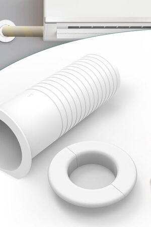 Daisypower Wall Sleeve for Air Conditioner Line Set Covers for Outside Units, Mini Split Line Set AC Sleeve Trough the Wall Pipe Accessories for 3in Wall Hole (8 inches Length)