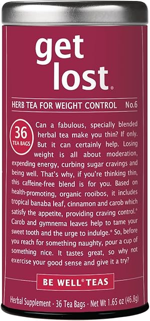 The Republic of Tea - Flavorful Weight Control Herbal Tea | Get Lost Number 6 Weight Control Herb Tea, No Caffeine | 1.65 Ounces, 36 Tea Bags