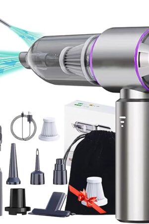Airified Pro Car Vacuum, 3 in 1 New Pro V2 Portable 29000 Pa Suction Air Blower/Car Vacuum, Rechargeable High Power Cordless Vacuum Cleaner for Home, Long Lasting Battery Mini Vacuum Cleaner
