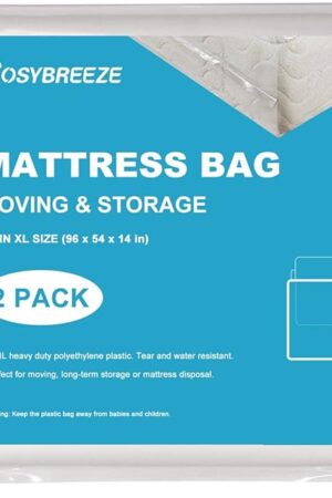 4 Mil Thick Plastic Mattress Bags for Moving Mattress Storage Bag Twin Size 2 Pack - Super Thick Heavy Duty Wrap Mattress Protector Long-Term Storage and Disposal