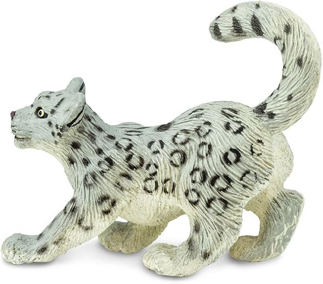 The Safari Ltd. Snow Leopard Cub Figurine - Lifelike 2.5" Model Figure - Educational Toy for Boys, Girls, and Kids Ages 3+