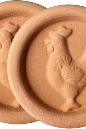 2 Pcs Terracotta Brown Sugar Keeper, Brown Sugar Saver Disc and Softener for Food Storage Containers, Reusable and Food Grade Safe, Roosters