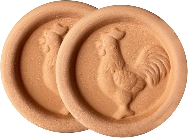 2 Pcs Terracotta Brown Sugar Keeper, Brown Sugar Saver Disc and Softener for Food Storage Containers, Reusable and Food Grade Safe, Roosters