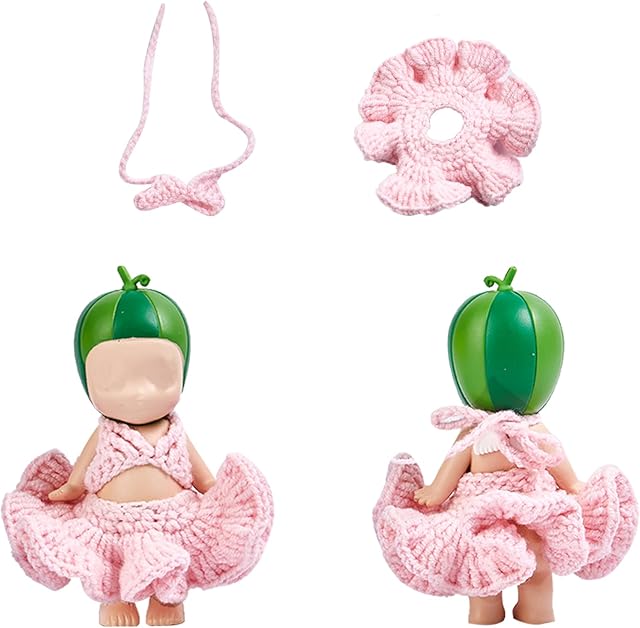 The 1 Set of Clothes for Sonny Angel, Pink Bikini Skirt Series Fit for 3 Inch Minifigures Collectible Dolls, Cute Accessories Display and Decoration Gift for Adult Collectors