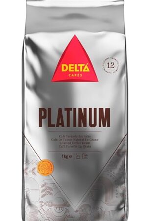 Delta Cafes Platinum Whole Bean Coffee, Portugal, Naturally Roasted Beans, Intense With Crema, 2.2lb, 1 Count