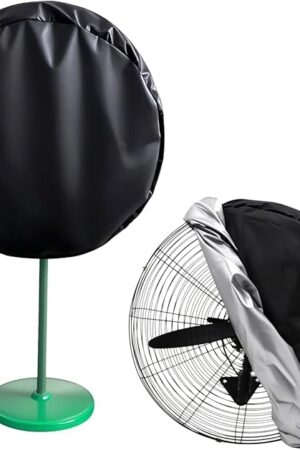 30’’ Fan Cover, 420D Dustproof & Waterproof Fan Cover Compatible with 30 In Wall Mount Fan and Pedestal Fan for Commercial & Industrial Up to 30* 7.9* 30 In, Zipper Closure