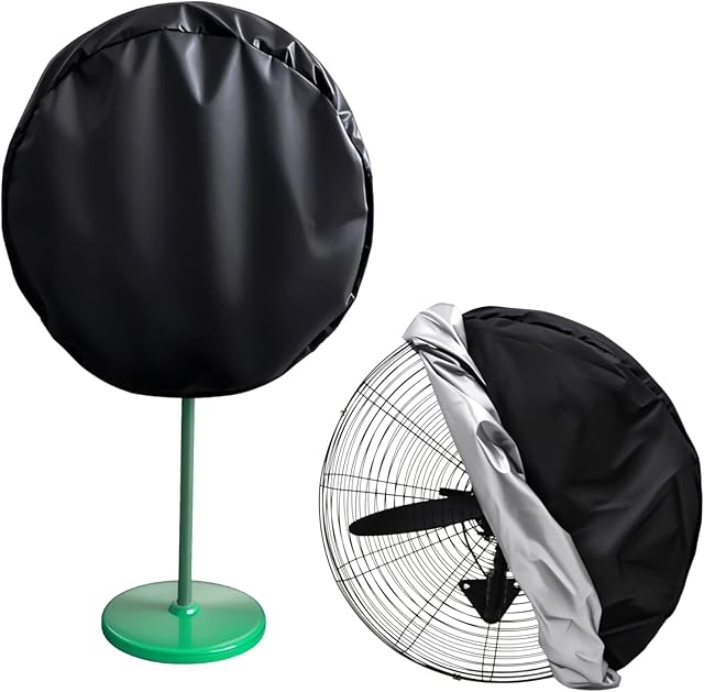 30’’ Fan Cover, 420D Dustproof & Waterproof Fan Cover Compatible with 30 In Wall Mount Fan and Pedestal Fan for Commercial & Industrial Up to 30* 7.9* 30 In, Zipper Closure