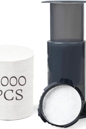 1000-Count Replacement Paper Filters - Round Disposable Coffee Filters Compatible with Aeropress Coffee Makers, Espresso Makers, Bialetti Moka Pot & Ice Drip Pot for Coffee & Tea