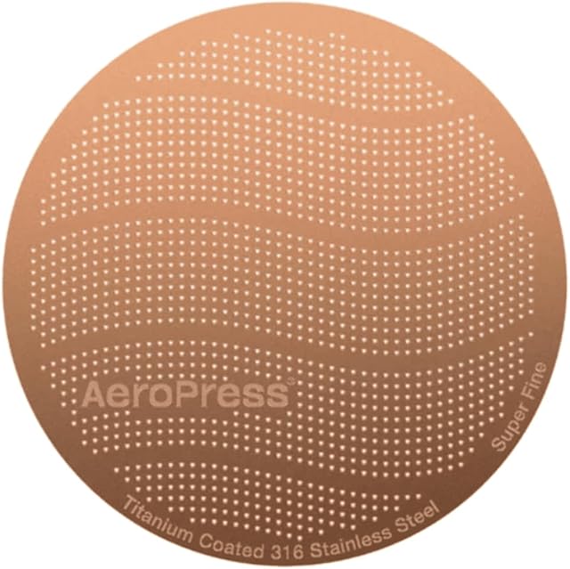 AeroPress Gold Tone Metal Coffee Filters, Reusable Filters for AeroPress Coffee Makers, Full-Bodied Without Bitterness, Easy to Clean Gold Filter, Stainless Steel - Standard