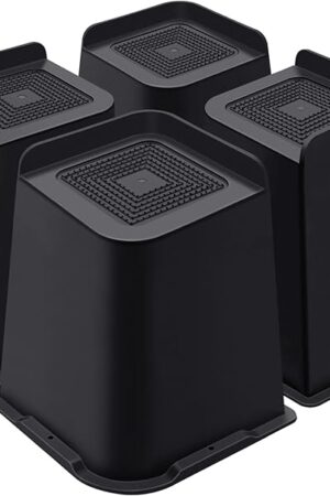 Bed Risers 8 Inch Heavy Duty, Furniture Risers for Bed Desk Table Sofa Couch，Oversized Bed Lifts Risers, Support up to 5000 Lbs(4 Pack Black)