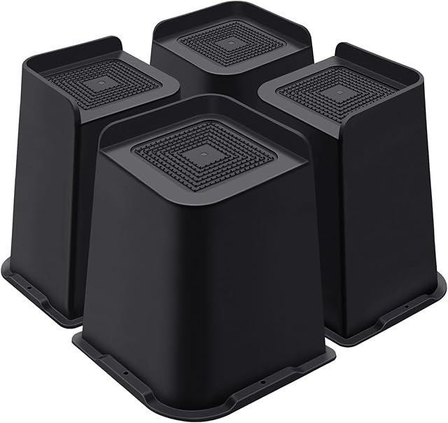 Bed Risers 8 Inch Heavy Duty, Furniture Risers for Bed Desk Table Sofa Couch,Oversized Bed Lifts Risers, Support up to 5000 Lbs(4 Pack Black)