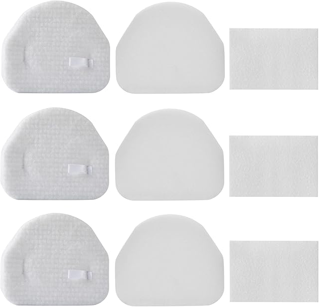 3 Pack Foam & Felt Filters Kit Replacement for Shark Navigator NV100, NV100C,NV100 26, NV105, NV105 26, NV106, UV300,NV450,NV480,NV481,NV482 Upright Vacuum Cleaner, Replace Part # XFF450 & XFL100