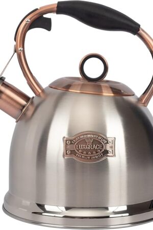 Whistling Stovetop Tea Kettle Food Grade Stainless Steel, Hot Water Fast to Boil for Stove Top-3.0Q