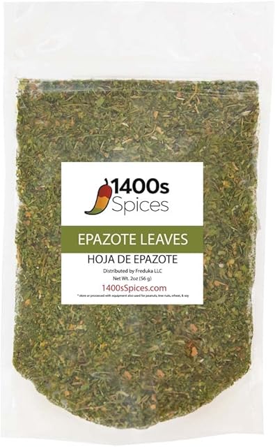 2oz Dried Cut Epazote Leaves, Hojas de Epazote Cortadas by 1400s Spices