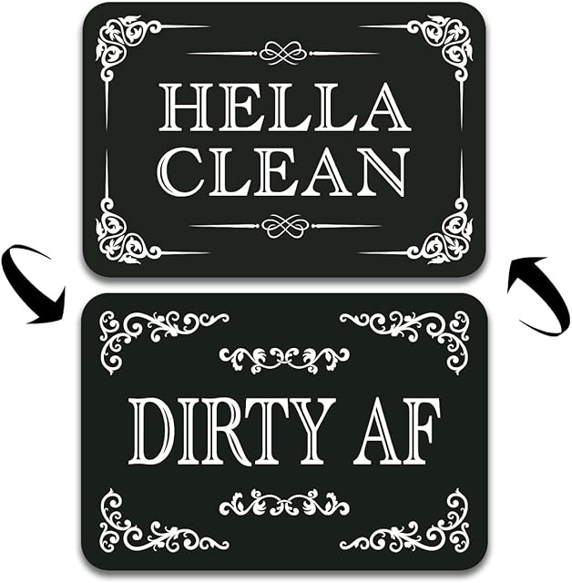 Dishwasher Magnet Clean Dirty Sign QMMD Hella Clean and Dirty Af Sign