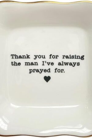 Ceramic Jewelry Tray - Thank You For Raising The Man I've Always Prayed For Dish - Mother of The Groom Gifts From Bride - Mother In Law Gifts - Mother Of Groom Gifts