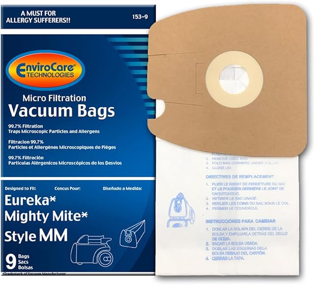 EnviroCare Eureka Style MM Micro-Filtration Vacuum Bags - 9 Pack