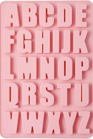 26 Cavities Alphabet crayon mold letter molds silicone alphabet mold chocolate molds silicone Large depth, easy to release and clean for Making cakes,Biscuit Ice Cube Chocolate Resin Concrete