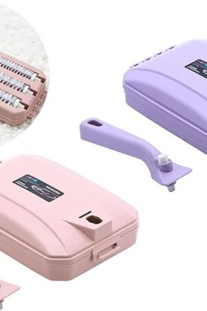 2Pcs Carpet Brush Handheld Carpet Table Sweeper Triple Brush Head Carpet Table Brush Pet Hair Cleaning Brush Collector Brush (Blue+Pink)