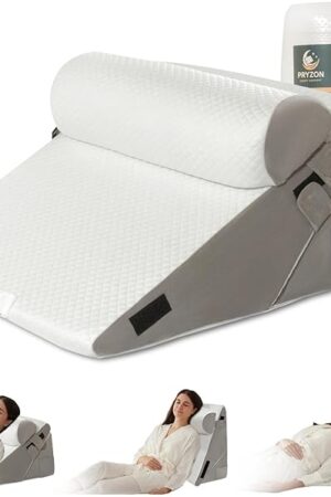 10-in-1 Adjustable Design 3PCS Wedge Pillow for Sleep Apnea, Orthopedic Headboard Wedge Pillow Set for After Surgery, Acid Reflux, Sleeping, Neck & Back Support Cushion for Post-Surgery and Snoring