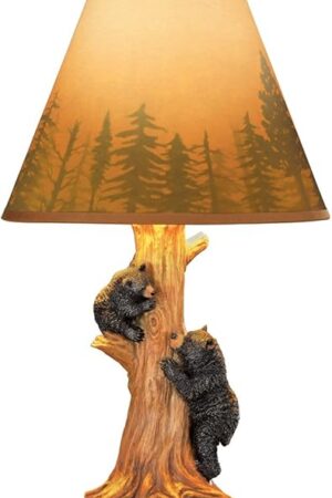 Collections Etc Climbing Bear Family Lamp