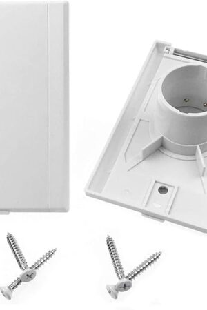 Central Vacuum Inlet Valve, for Nutone Central Vacuum System Installation Parts, White Full Door Inlet Valve Cover - 2 Pack