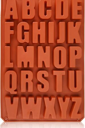 Chocolate Silicone Mold - Larger Alphabet Baking 13.2x8.9x1.3 Inch ABC Kitchen Utensils 26 Cavities Letter for Making Ice Candy Biscuit Crayon