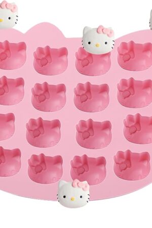 Cute Kitten Chocolate Silicone Mold, Silicone Candy Molds 16 Cavity, Cat Ice Cube Tray for Baking, Cupcake Topper, Pudding, Butter, Gelatin, Jelly, Bath Bomb, Candle, Plaster, Resin, Clay