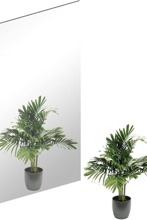 16 x 12'' Glass Wall Mirror Tile Self Adhesive Frameless High Clear Mirror Sheet Wall Decor for Bedroom, Living Room, Bathroom, Home Gym, Hallway, Door etc (1pcs)