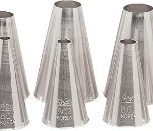 Ateco 810 - 10 Piece Plain Tube Set, Stainless Steel Pastry Tips, Sizes 0 - 9
