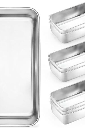Bread Loaf Pans Set of 8, 9 x 5 Inch Stainless Steel Deep Meatloaf Pan for Baking