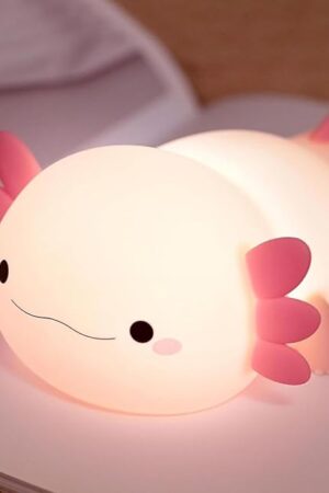 Axolotl Lamp,Cute Axolotl Night Light,Dimmable Silicone Animal Nursery Night Light,Adorable Rechargeable Squishy Novelty Bedside Touch Lamp,Baby Room Decor, Axolotl Gifts for Kids/Girls