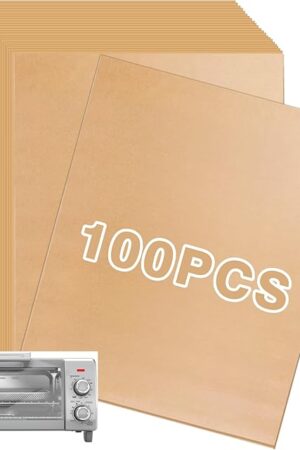 Air Fryer Paper Liners Disposable Compatible with BLACK+DECKER 4-Slice Crisp 'N Bake Air Fry Toaster Oven, 100PCS