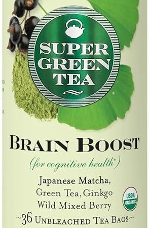 The Republic of Tea - Brain Boost SuperGreen Green Tea, Ginkgo Biloba, and Matcha Tea Blend (36 Tea Bags)