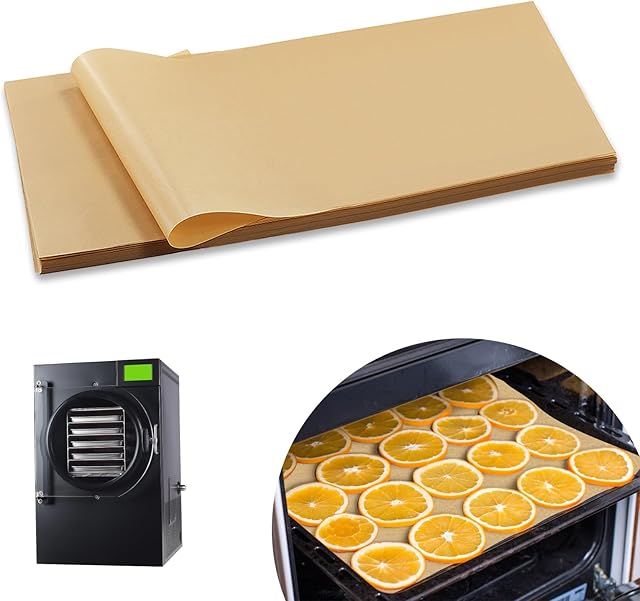 300 PCS Freeze Dryer Tray Mats for Harvest Right Dryer - Freeze Dryer Parchment Paper Set for Medium Trays - Non-Stick Baking Mats One-Off Parchment Paper Harvest Right Accessories (17" x 6.8")