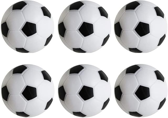 The CABAX Foosball Table Replacement Foosballs, 36mm Game Table Size Black and White Tabletop Soccer Balls - 6 Pack