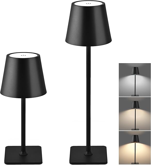 Cordless Table Lamps 3 Color 2 Pack
